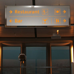 transparent Direction sign ceiling suspended | Symbols / Signs | Meng Informationstechnik