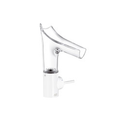 AXOR Starck V Single lever basin mixer 250 with glass spout - facet cut |  | AXOR