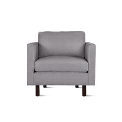 Goodland Armchair in Fabric, Walnut Legs