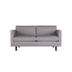 Goodland Two-Seater Sofa in Fabric, Walnut Legs