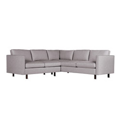 Goodland Small Sectional in Fabric, Walnut Legs