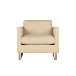 Goodland Armchair in Leather, Stainless Legs | Sessel | Design Within Reach