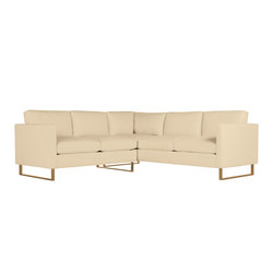 Goodland Small Sectional in Leather, Bronze Legs
