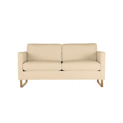 Goodland Two-Seater Sofa in Leather, Bronze Legs | with armrests | Design Within Reach