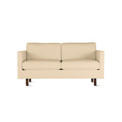 Goodland Two-Seater Sofa in Leather, Walnut Legs | Sofas | Design Within Reach