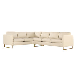Goodland Large Sectional in Leather, Right, Bronze Legs | Divani | Design Within Reach