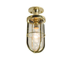 7204 Weatherproof Ship's Well Glass Ceiling Light, Polished Brass, Clear Glass | Ceiling lights | Original BTC