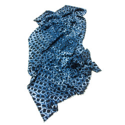 Cashmere - Wool Throw Dark Blue | White | Decken | Suzusan