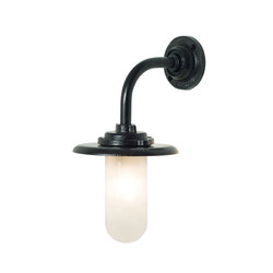 Exterior Bracket Light, 60W, Round, Painted Black, Frosted