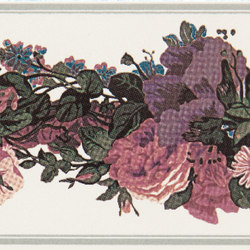 Grand Elegance fleures garland su panna A | Borders | Petracer's Ceramics