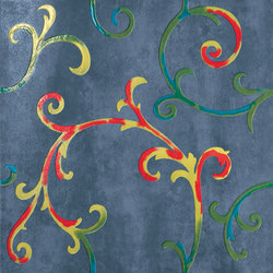 Rinascimento Decorata zaffiro smalto colorato | Ceramic tiles | Petracer's Ceramics