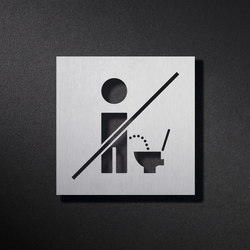 Panneau WC Veuillez vous asseoir 10 x 10 cm | Pictogrammes / Symboles | PHOS Design