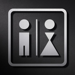 WC pictogram for men and women with divider and frame | Symbols / Signs | PHOS Design