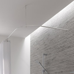 Shower curtain rail quarter circle 80×80, 30 cm radius, screwed | Tringles à rideaux de douche | PHOS Design