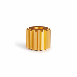 Gear Candle Holder Gold Anodized Aluminium | Wide | Candlesticks / Candleholder | NEW WORKS
