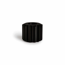Gear Candle Holder Graphite Black Anodized Aluminium | Wide