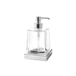 Divo Tabletop soap dispenser with glass container with chrome-plated brass pump | Soap dispensers | Inda