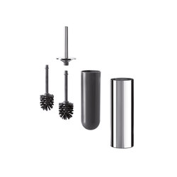 Divo Wall-mounted / free-standing toilet brush holder, grey spare brush included | Toilet brush holders | Inda
