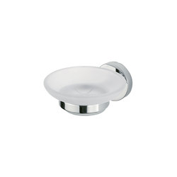 Forum Wall-mounted soap holder with satined glass dish | Bathroom accessories | Inda