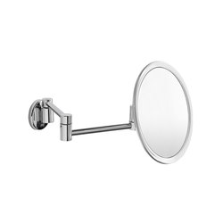 Hotellerie Wall-mounted magnifying mirror, double jointed arm, 20 cm Ø mirror | Bath mirrors | Inda