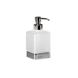 Lea Tabletop soap dispenser with satined glass container and chrome-plated brass pump | Bathroom accessories | Inda