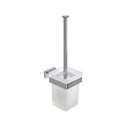 Lea Wall-mounted toilet brush holder, with satined glass dish |  | Inda