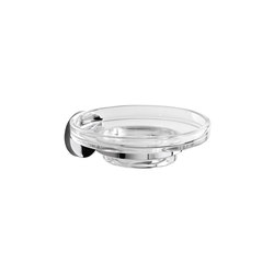 One Wall-mounted soap holder with extra clear transparent glass dish | Soap holders / dishes | Inda