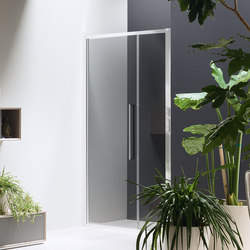 Trendy Design Pivot door with fixed element for niche | Shower screens | Inda