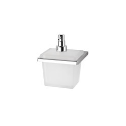 New Europe Wall-mounted soap dispenser with satined glass container and chrome-plated brass pump | Soap dispensers | Inda