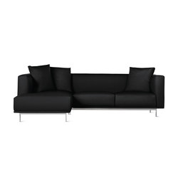Bilsby Sectional with Chaise in Leather, Left | with armrests | Design Within Reach