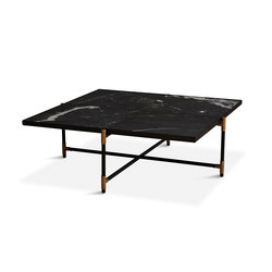 Coffee Table 90 Brass - Black Marble