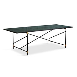 Dining Table 230 Brass - Green Marble
