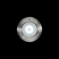 Clio / Ø 130mm - Ghiera in Acciaio Inox - Vetro Sabbiato - Ottica Fissa Simmetrica | Outdoor floor lights | Ares