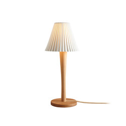 Cecil Table Light, Oak Stem, Sand and Taupe Braided Cable | Luminaires de table | Original BTC
