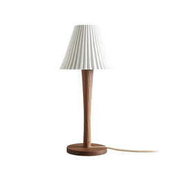 Cecil Table Light, Walnut Stem, Sand and Taupe Braided Cable | Tischleuchten | Original BTC