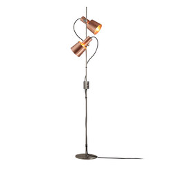 Chester Floor Light, Satin Copper, Black Braided Cable | Free-standing lights | Original BTC