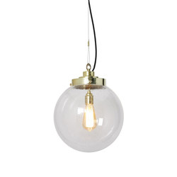 Medium Globe, Seedy Clear and Brass with black braided cable | Suspended lights | Original BTC