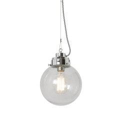 Globe Small, Clear Seedy and chrome with black & white braided cable | Suspended lights | Original BTC