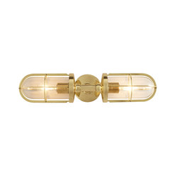 Weatherproof Ship's Double Well Glass, Polished Brass, Clear Glass | Wall lights | Original BTC