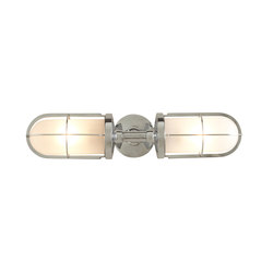 Weatherproof Ship's Double Well Glass, Chrome Plated, Frosted Glass | Wall lights | Original BTC