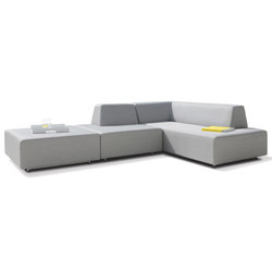 Happy Combination with a short and a long element and an ottoman | with armrests | Rausch Classics