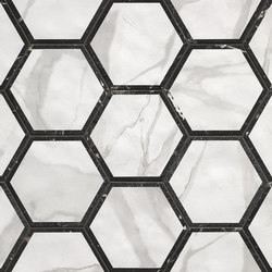 Roma Decò Esagono Statuario Grafite | Ceramic tiles | Fap Ceramiche