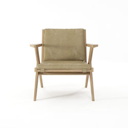 Tribute EASY CHAIR with LEATHER Safari Grey | Poltrone | Karpenter