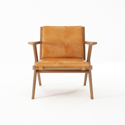 Tribute EASY CHAIR with LEATHER Tan Cognac | Armchairs | Karpenter