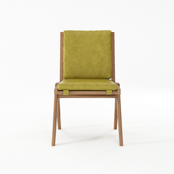 Tribute CHAIR with LEATHER Olive Green | Chairs | Karpenter