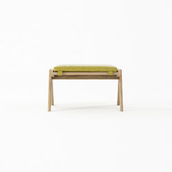 Tribute OTTOMAN with LEATHER Olive Green | Hocker | Karpenter