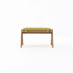 Tribute OTTOMAN with LEATHER Olive Green | Hocker | Karpenter