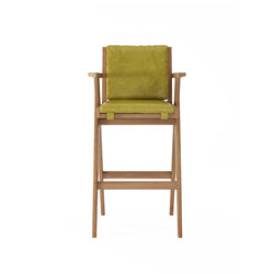 Tribute BARSTOOL with LEATHER Olive Green | Bar stools | Karpenter