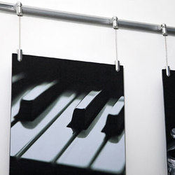 Hanging Wire Panels on Wall Track | Sign holders | Gyford StandOff Systems®