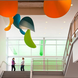 Custom Sculpture | Houston Food Bank | Suspended lights | Studio Lilica